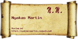 Nyakas Martin névjegykártya
