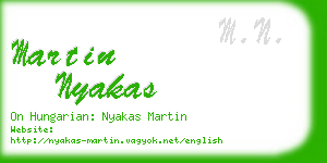 martin nyakas business card